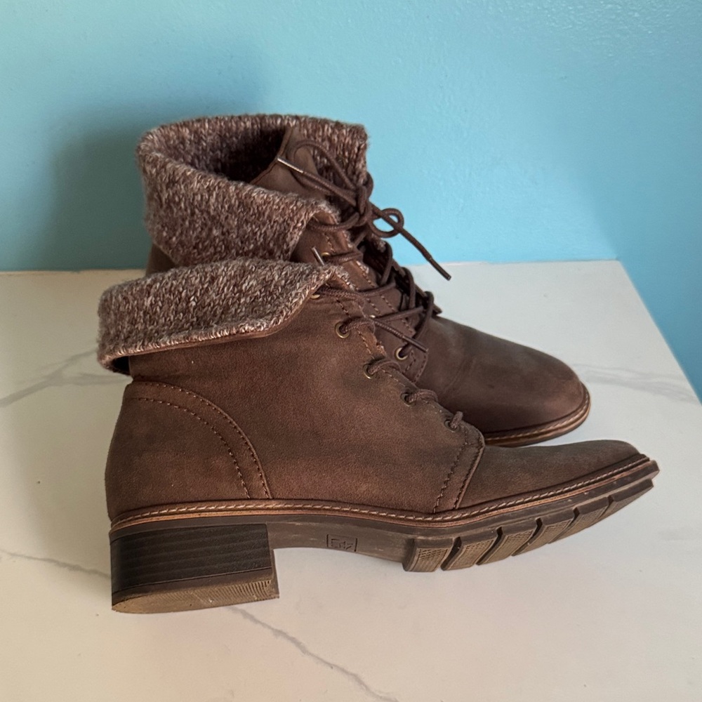 Cliffs by WHITE MOUNTAIN Chocolate Lace-Up Boots with Knit Cuff - Picture 10 of 10